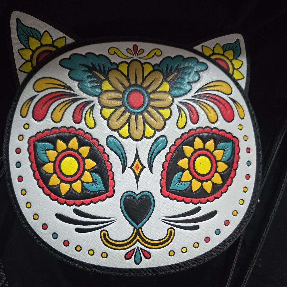 MAD ENGINE Day of the Dead crossbody purse.